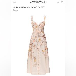 Zimmermann Blush Floral Bustier Midi Dress